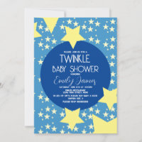 Fête de bébé Twinkle Étoiles jaunes Fond bleu