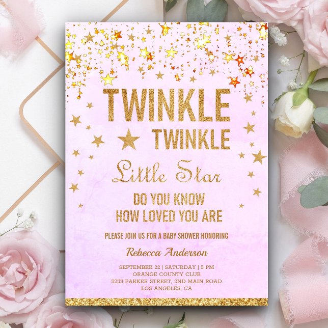 Invitation Fête de Bébé Twinkle Twinkle Little Star (Créateur téléchargé)