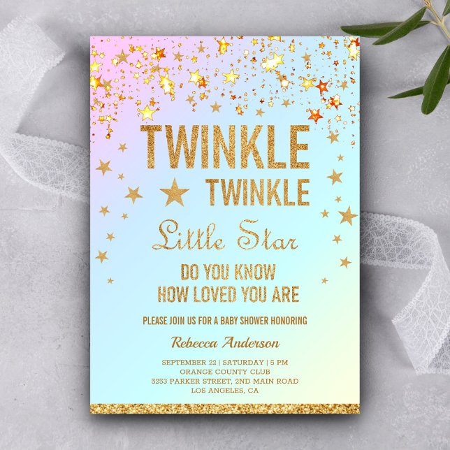 Invitation Fête de Bébé Twinkle Twinkle Little Star (Créateur téléchargé)