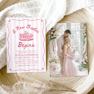 Invitation Fête de bébé « Un nouveau chapitre commence » dess