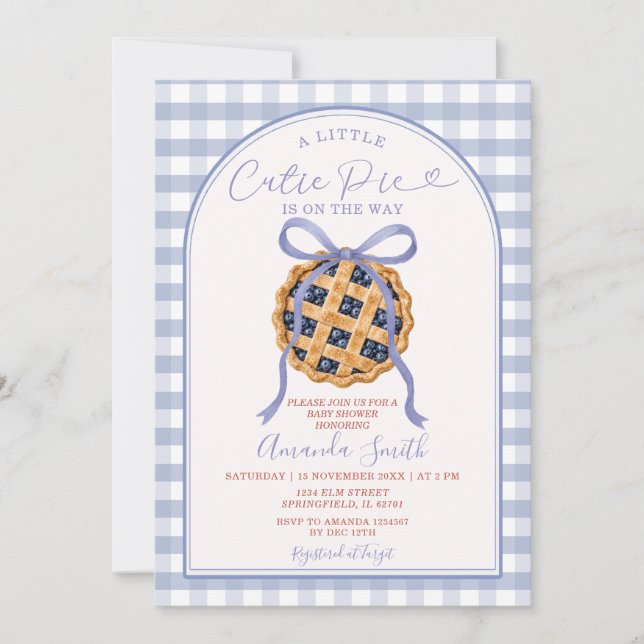 Invitation Fête de bébé : Un petit gâteau est en route (Devant)