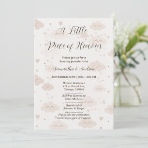 Invitation Fête de Bébé Un Petit Morceau de Ciel