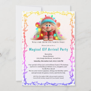 Invitation Fête de Bienvenue de l'Elf Célébration d'Arrivée