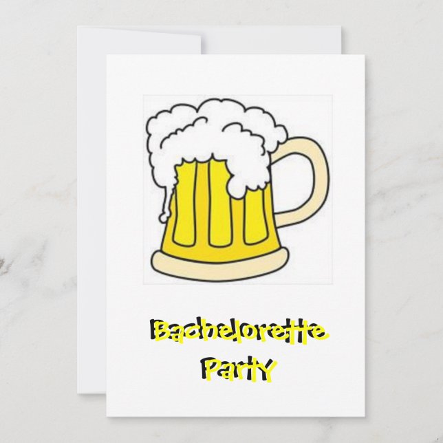 Invitation Fête de bière pour future mariée (Devant)