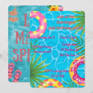 Invitation Fête de billard pour filles Anniversaire d'été