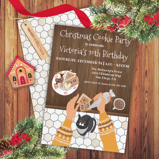 Invitation Fête de biscuits de Noël (Créateur téléchargé)