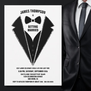 Invitation Fête de Black Silver Tuxedo