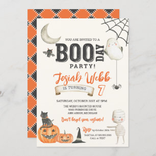 Invitation Fête de BOO DAY Enfants Éffrayants Halloween Anniv