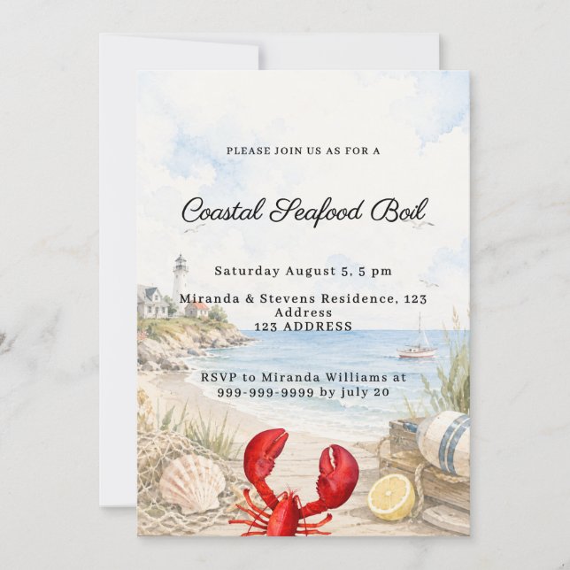 Invitation Fête de bouillabaisse côtière (Devant)