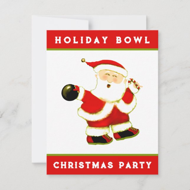 Invitation Fête de bowling de Noël (Devant)