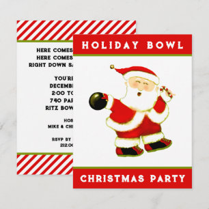 Invitation Fête de bowling de Noël