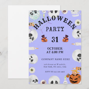 Invitation Fête de bureau d'Halloween Toile d'araignée de cit