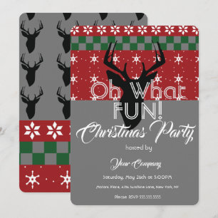 Invitation Fête de bureau Pull de Noël Cerf Pull Moche