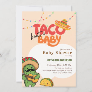 Invitation Fête de cactus bohème Taco à propos d'une baby sho