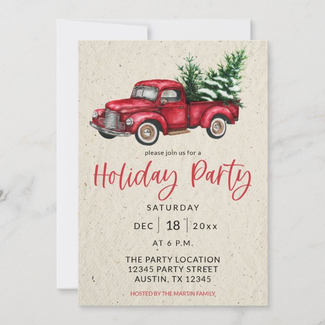Invitation Fête de camion de vacances (Devant)