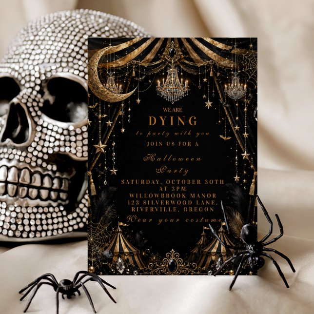Invitation Fête de Carnaval Halloween Élégante (Créateur téléchargé)