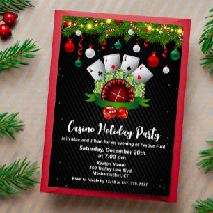 Invitation Fête de casino de Noël à Las Vegas
