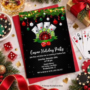 Invitation Fête de casino de Noël à Las Vegas
