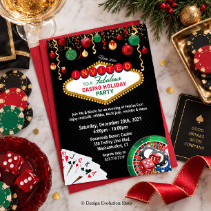 Invitation Fête de casino de Noël à Las Vegas