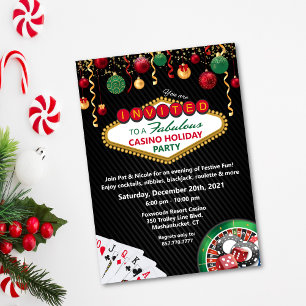 Invitation Fête de casino de Noël à Las Vegas