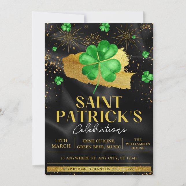 Invitation Fête de célébration de la Saint-Patrick Verte & Do (Devant)