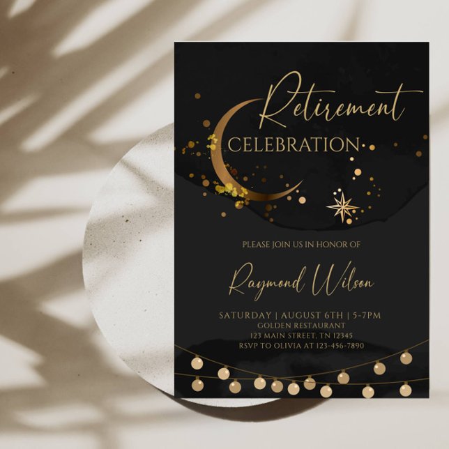 Invitation Fête de célébration de retraite Luxe Galaxie (Créateur téléchargé)