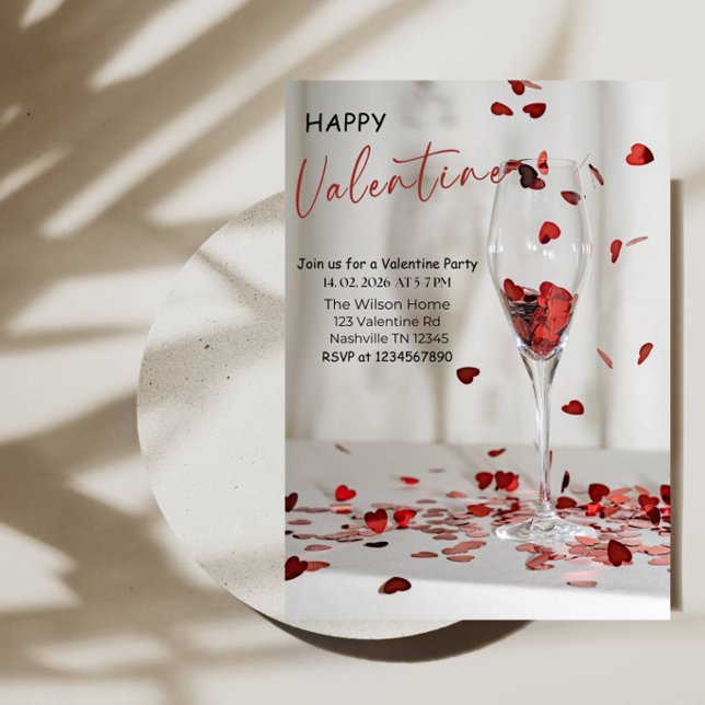 Invitation Fête de célébration romantique de la Saint-Valenti (Créateur téléchargé)