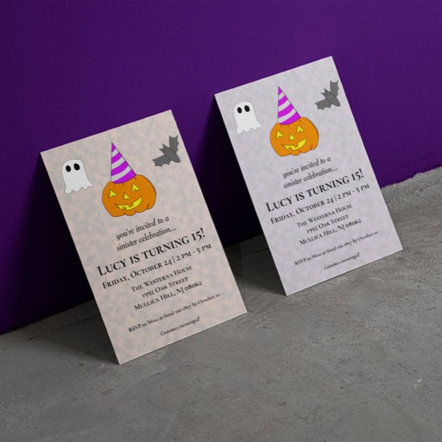 Invitation Fête de célébration sinistre Anniversaire Hallowee (Créateur téléchargé)