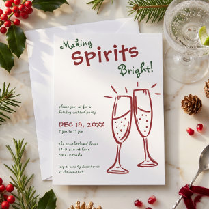 Invitation Fête de Champagne Making Spirits Bright pour Noël