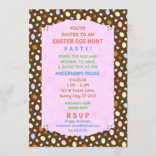 Invitation Fête de chasse aux oeufs de Pâques Bannière élégan