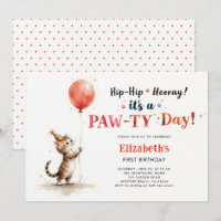 Fête de chat Minou mignon Ballon rouge Enfant Prem