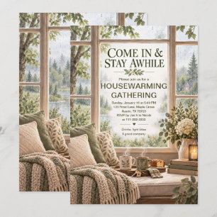 Invitation Fête de Chauffage de Maison Cosy Fête de Nouvelle