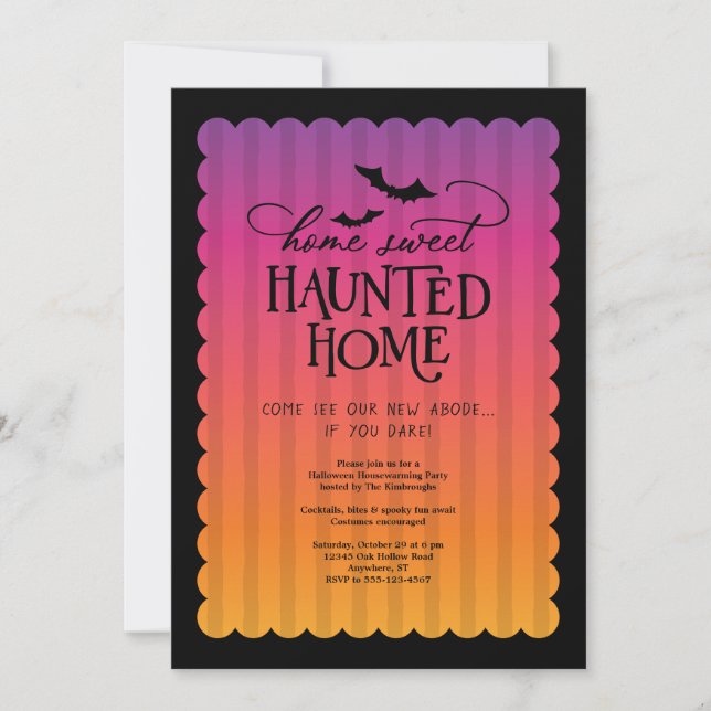 Invitation Fête de Chauffage de Maison Hantée Halloween (Devant)