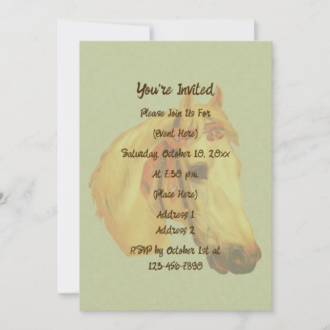 Invitation Fête de cheval de l'exposition d'art vintage (Devant)
