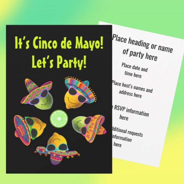 Invitation Fête de Cinco de Mayo personnalisée Lemon Lime  (Customize for any occasion!)