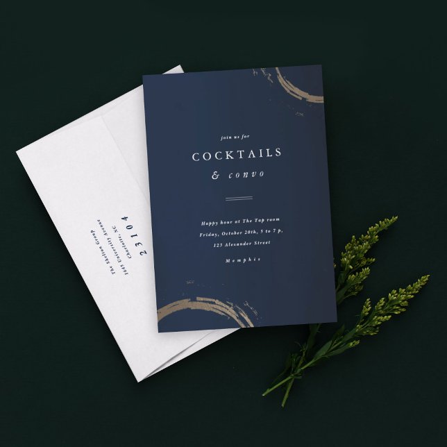 Invitation Fête de Cocktail aux Anneaux Dorés (Créateur téléchargé)