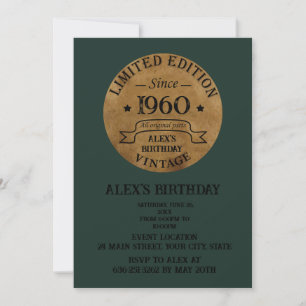 Invitation Fête de cocktail d'anniversaire personnalisée vint