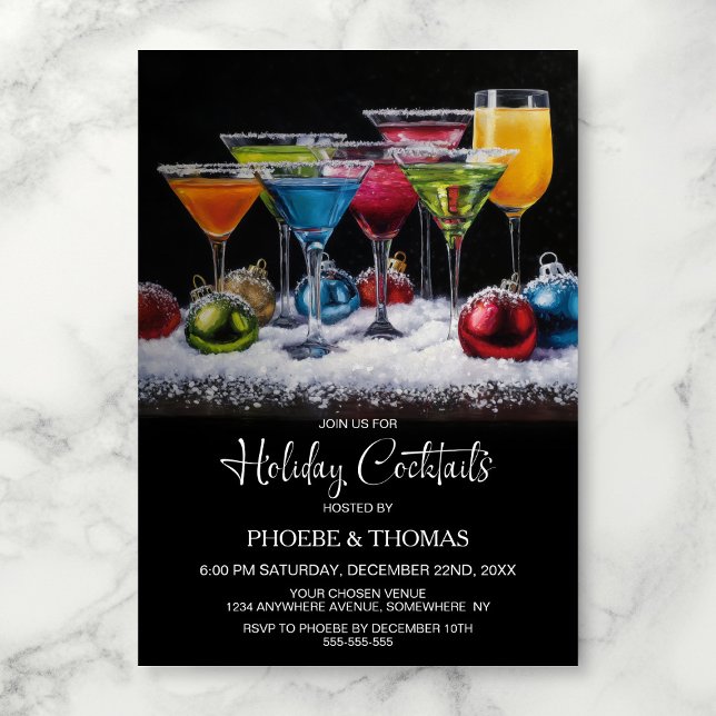 Invitation Fête de Cocktail de Fêtes (Créateur téléchargé)