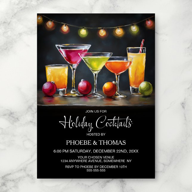 Invitation Fête de Cocktail de Fêtes (Créateur téléchargé)