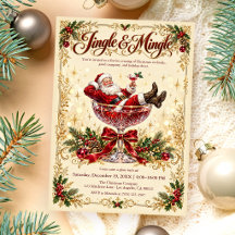 Fête de cocktail de Noël avec le Père Noël Jingle 