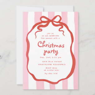Invitation Fête de Cocktail de Noël avec un Arc Fantaisiste