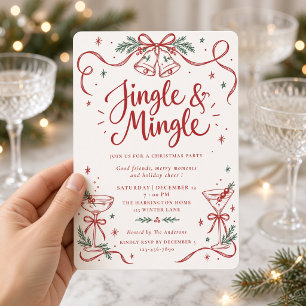 Invitation Fête de cocktail de Noël Jingle and Mingle