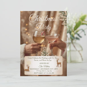 Invitation Fête de Cocktail de Noël Jingle And Mingle 