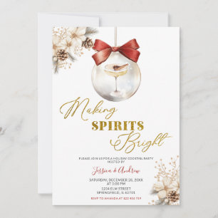 Invitation Fête de cocktail de Noël Making Spirits Bright Bau