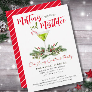 Invitation Fête de cocktail de Noël Martini Boissons de fête