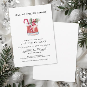 Invitation Fête de Cocktail de Noël pour Éclairer les Esprits