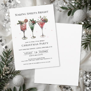 Invitation Fête de Cocktail de Noël Rendant les Esprits Lumin