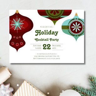 Invitation Fête de Cocktail de Noël Rétro du Milieu du Siècle