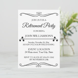 Invitation Fête de cocktail de retraite élégante personnalisé