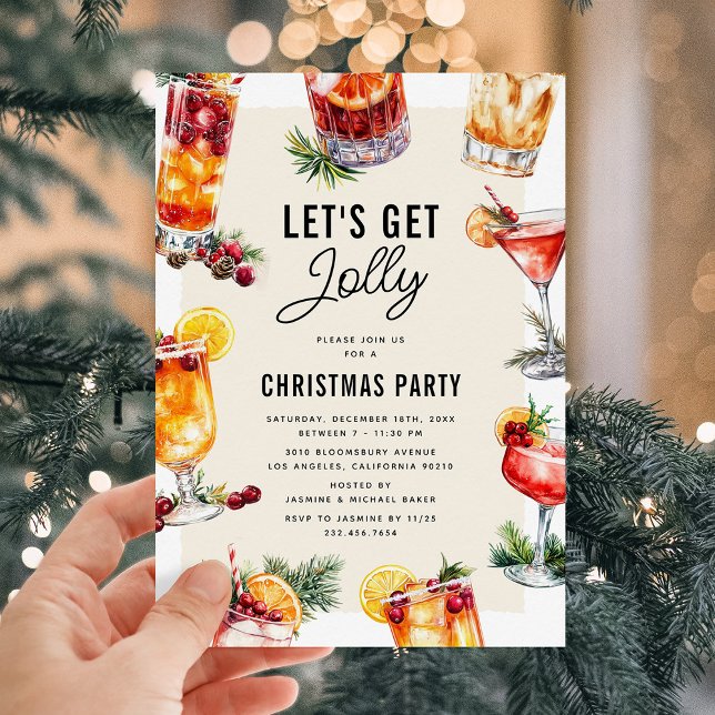 Invitation Fête de Cocktail de Vacances de Noël (Créateur téléchargé)